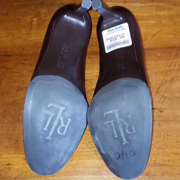 NWT Lauren Ralph Lauren Brown Bow Heels size 9 - Picture 5 of 6
